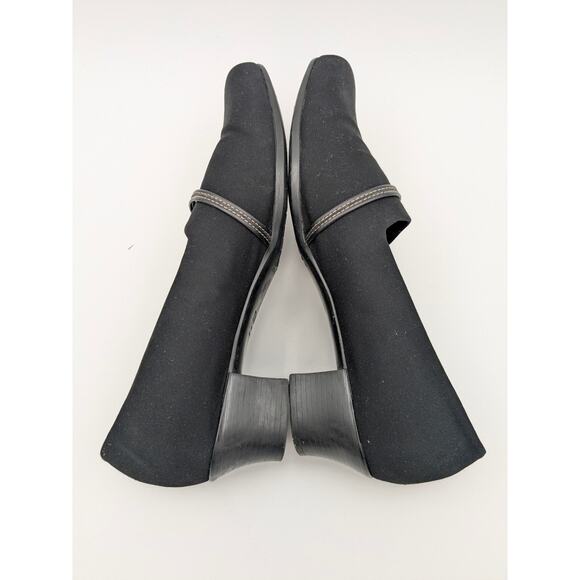 Munro Cindi Block Heel Pump Black Stretch Fabric Square Toe Size US9.5M EU41 - Picture 6 of 13